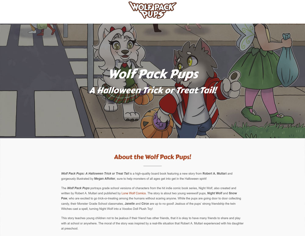 Wolf Pack Pups Children's Book Website