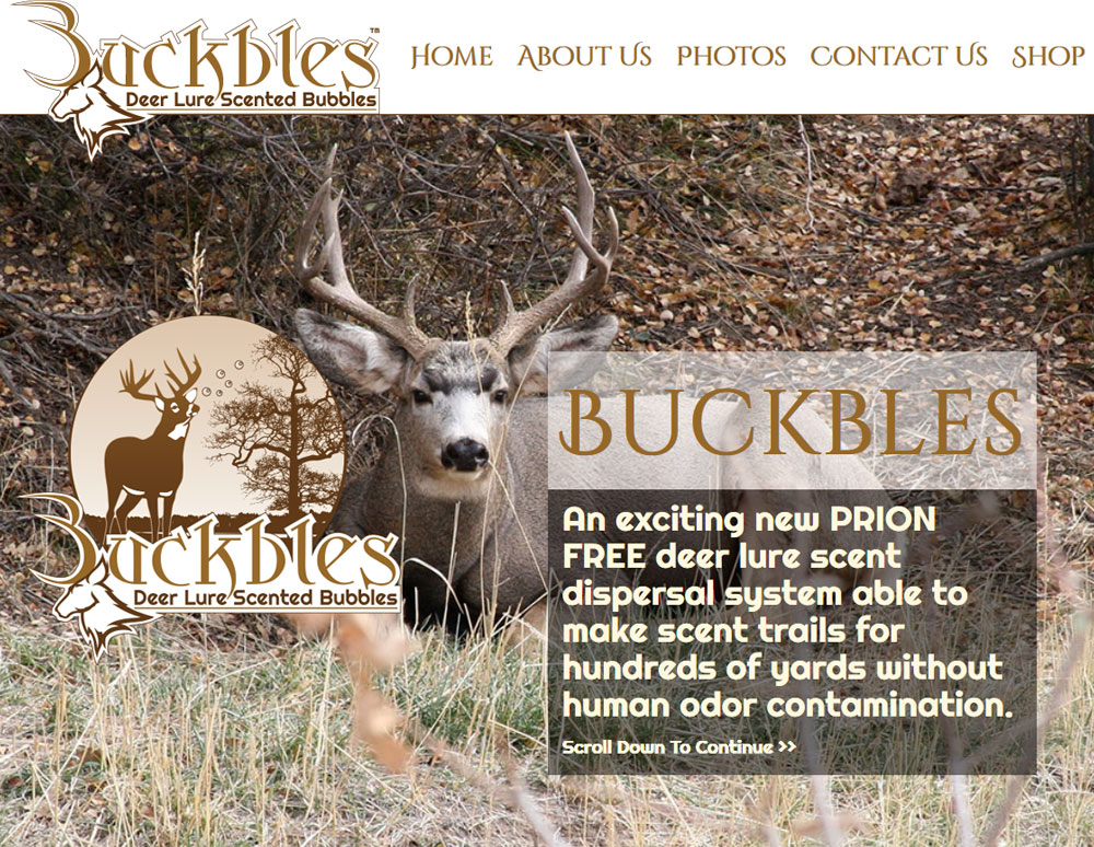 Buckbles: Deer Lure Scented Bubbles Website