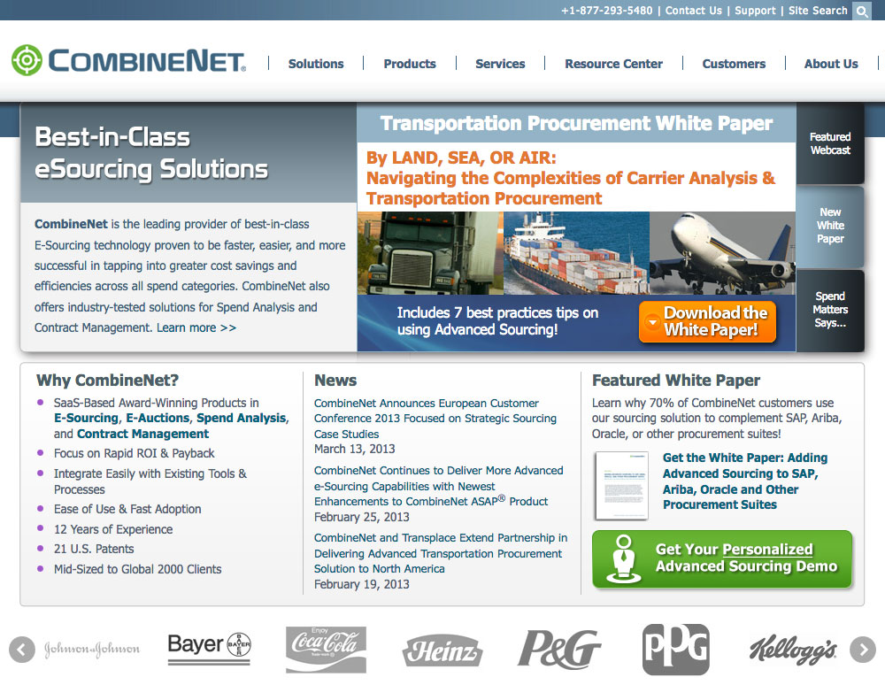 CombineNet Inc. Website